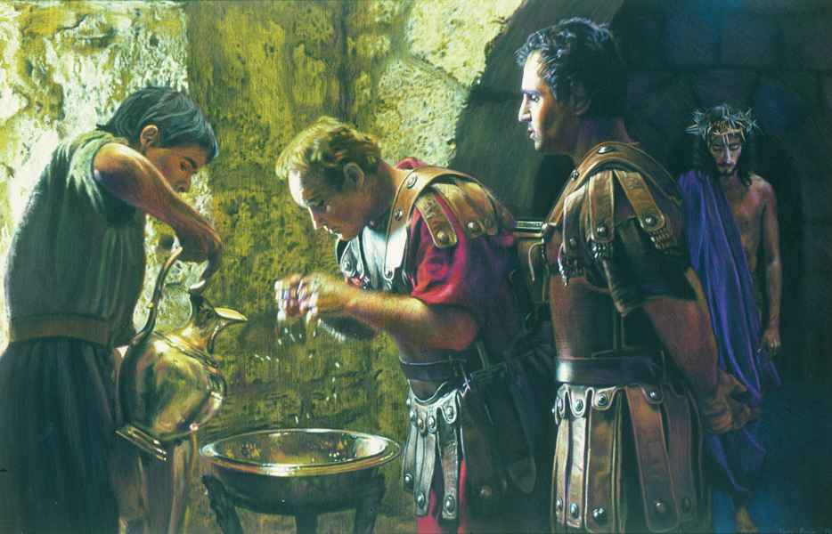 Christ & Pilate washing hands 1987